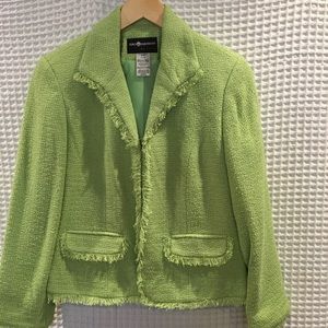 Sag Harbor NWOT green tweed jacket. Size 6P.
